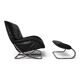 WK Möbel leather lounge chair with ottoman by Robert Haussmann, 1970