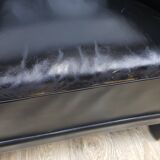 Vintage club armchair with studs, leather, Art Deco, 1930s/40s.