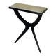Console from the 1950s in ebonised wood and green marble.
