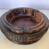 Large empty pocket ashtray in solid wood