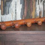 Vintage wall coat rack, wooden coat rack, wooden hooks, hooks.