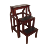 Librarian's stepladder (mahogany - leather)