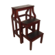 Librarian's stepladder (mahogany - leather)