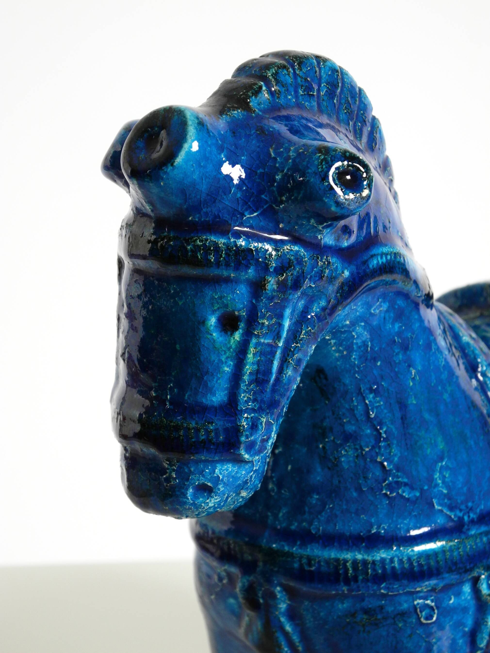 60s ceramic horse from the Rimini Blue collection by Aldo Londi for Bitossi