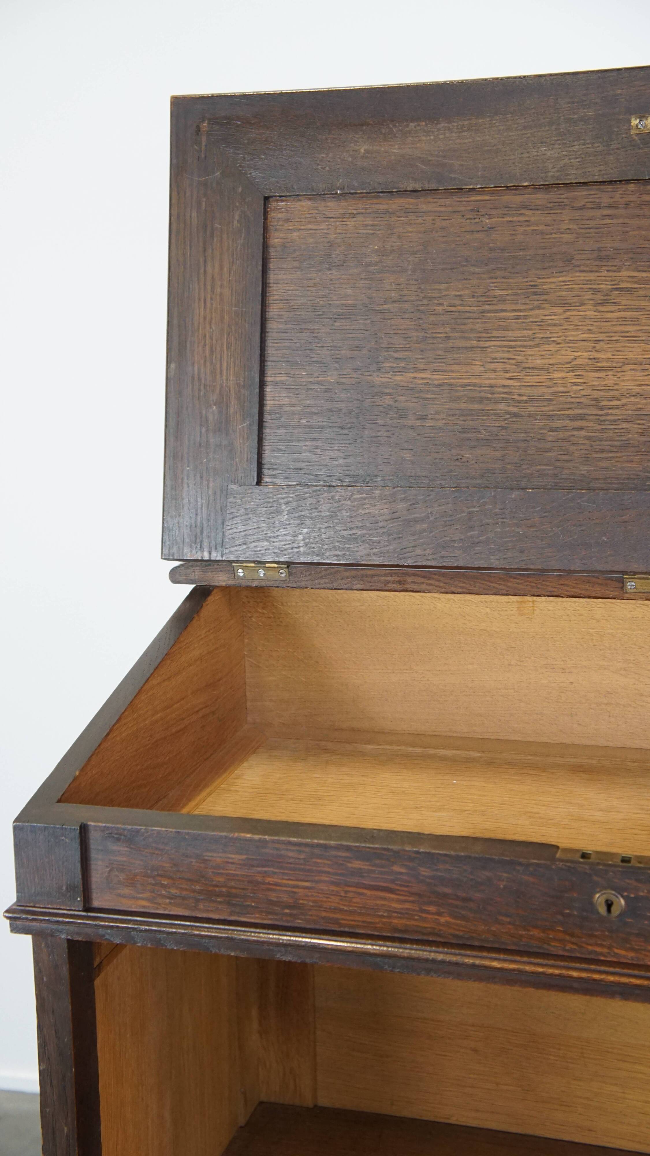 Antique Display Cabinet / Lectern / Showcase Cabinet Made of Oak with Glass