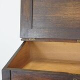 Antique Display Cabinet / Lectern / Showcase Cabinet Made of Oak with Glass