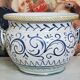 Italy early 20th century: Large cachepot or planter in glazed earthenware.