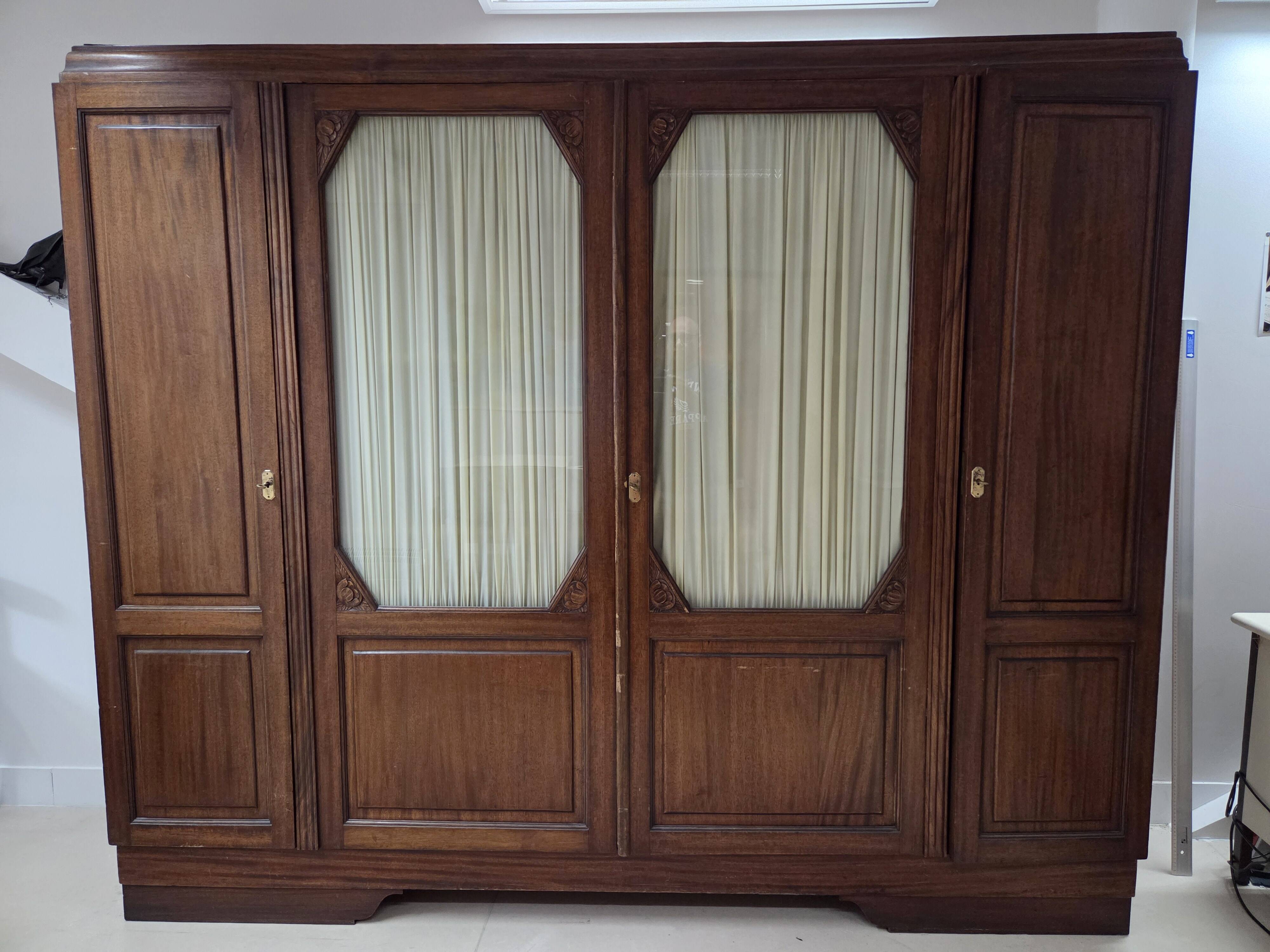 Large antique oak administration cabinet