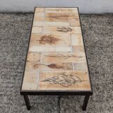 Roger Capron "herbarium" rectangular coffee table with patinated steel structure