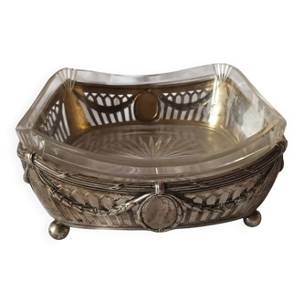 German 800/1000 glass and silver table planter