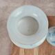 Beautiful pair of pedestal vases in white opaline – old blue decoration.