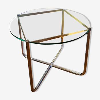 Van Der Rohe Italie Bauhaus' Table MR basse, d'appoint verre/acier chromé