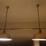 Large double vintage brass pendant light from the 60s