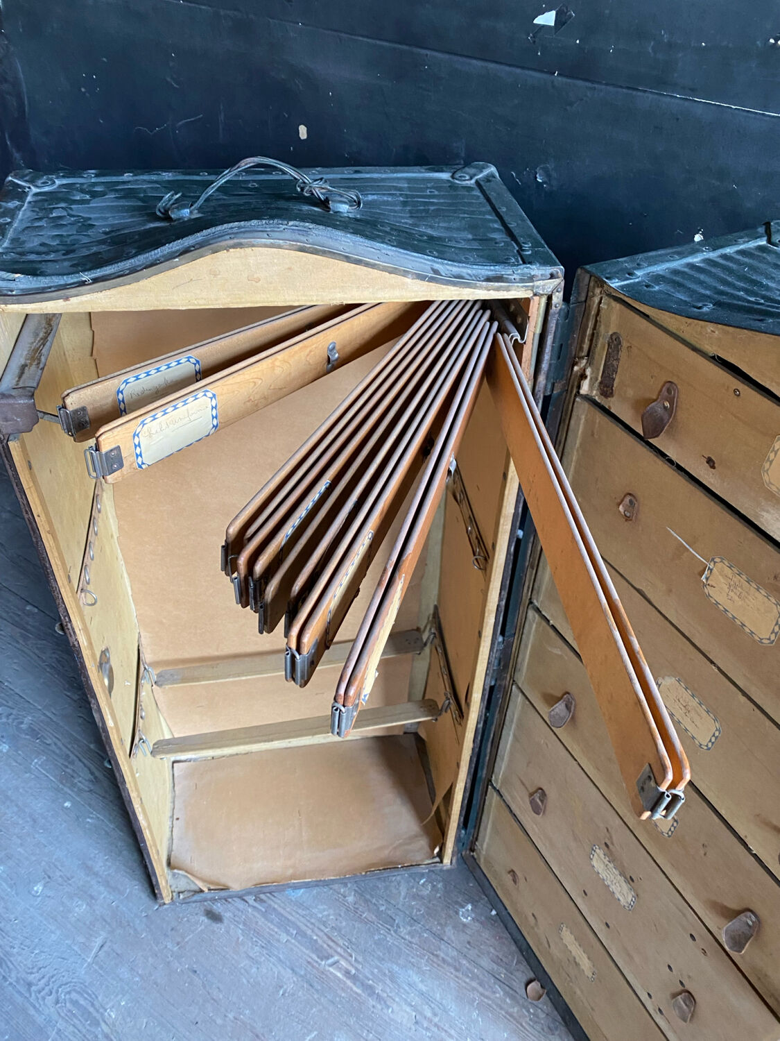 Grande malle belle époque de paquebot voyage