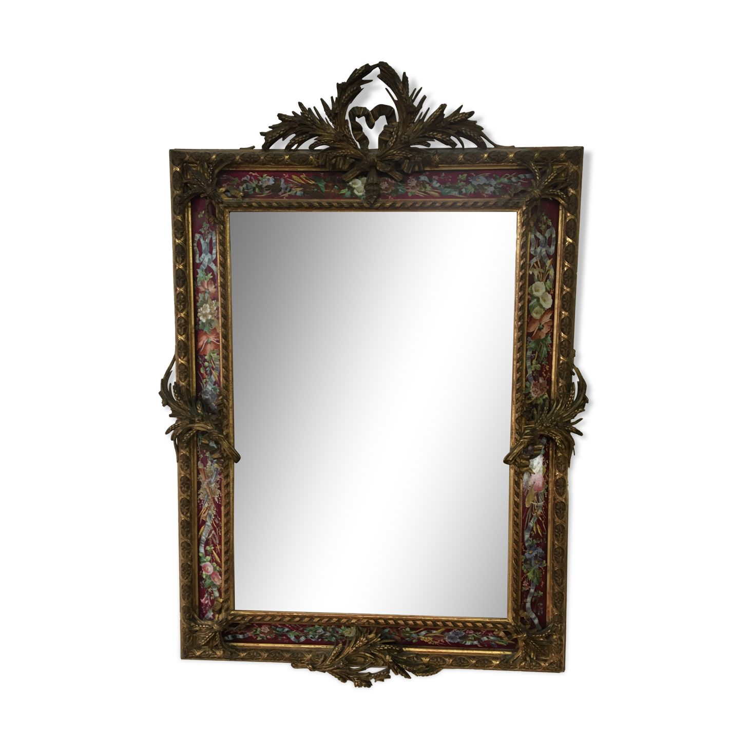 Miroir vénitien a parclose ornementées du 19ème 98x150cm