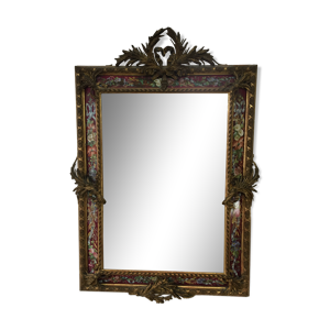 miroir vénitien a parclose ornementées du 19ème 98x150cm
