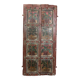 Indian door with 2-leaf floral motifs with 2 rings for wall mounting