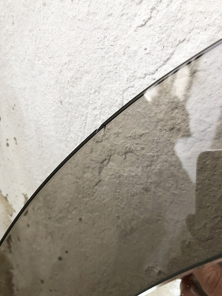 Smoked round design mirror Veca Italy