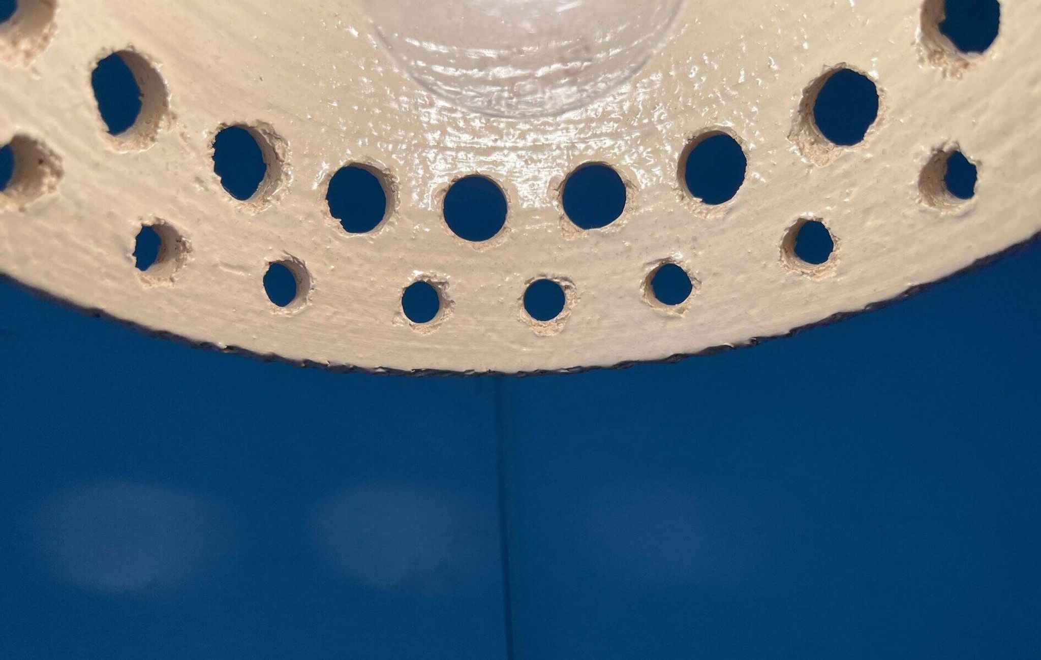 White ceramic pendant lamp in mid-century modern Danish style, 1960s.