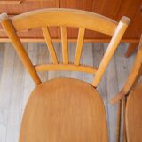 Ensemble de 6 chaises bistrot en bois Luterma 1950
