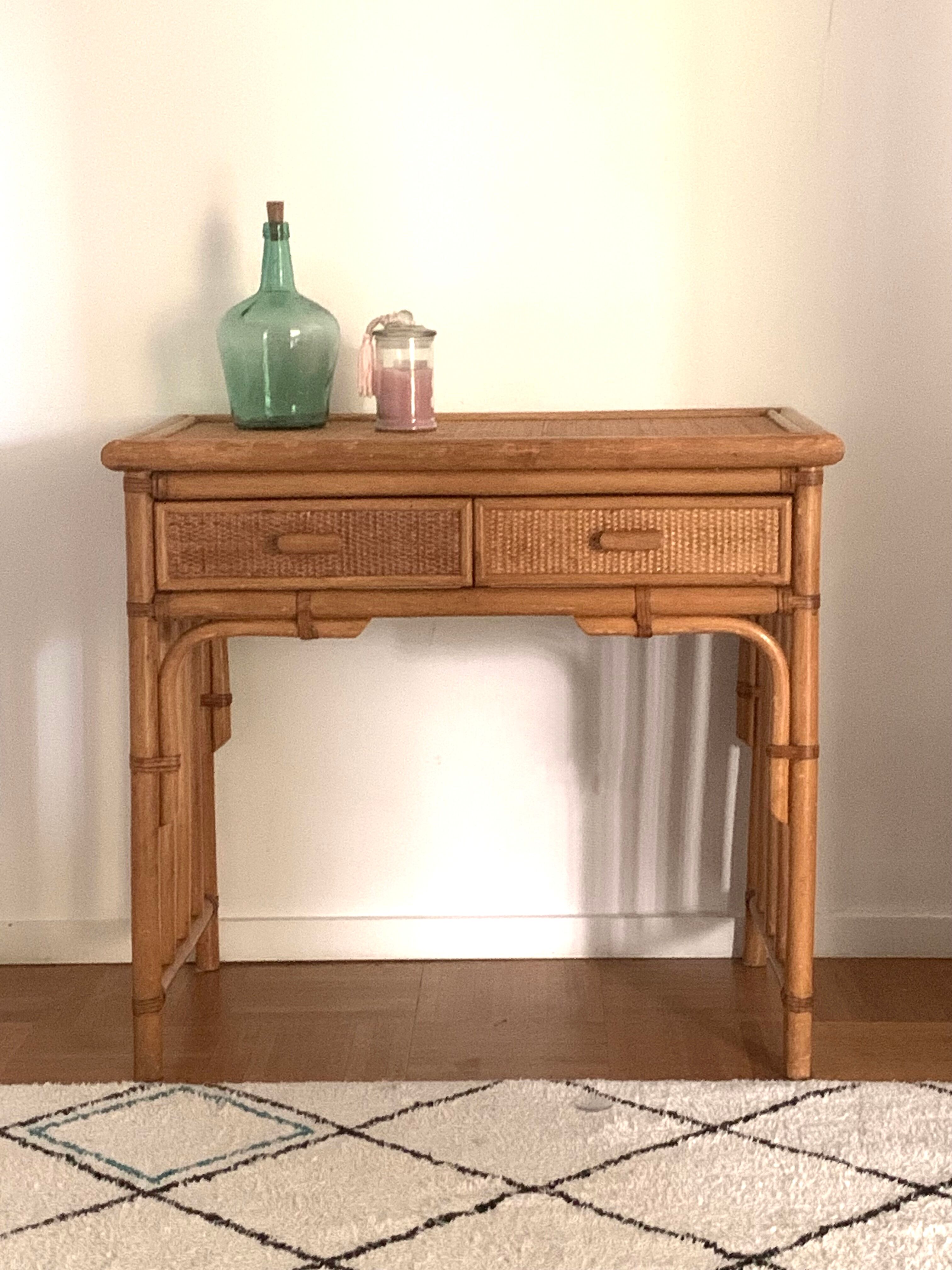 Vintage rattan dressing table