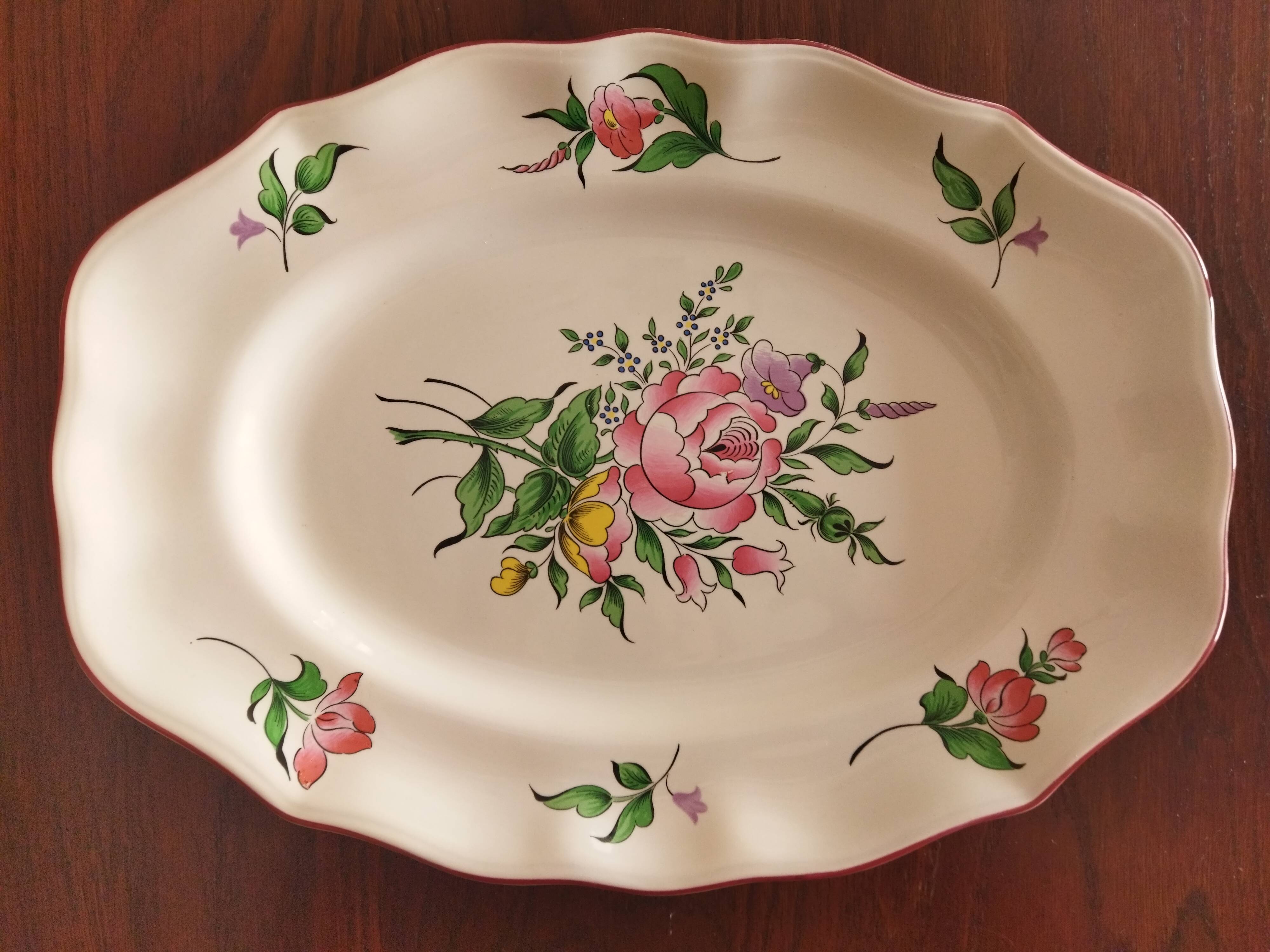 Oval dish, fine street lamp, KG Lunéville