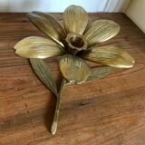 Vintage brass flower ashtray