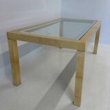 Italian Table Parchment and Glass, Attr. Aldo Tura, 1970s