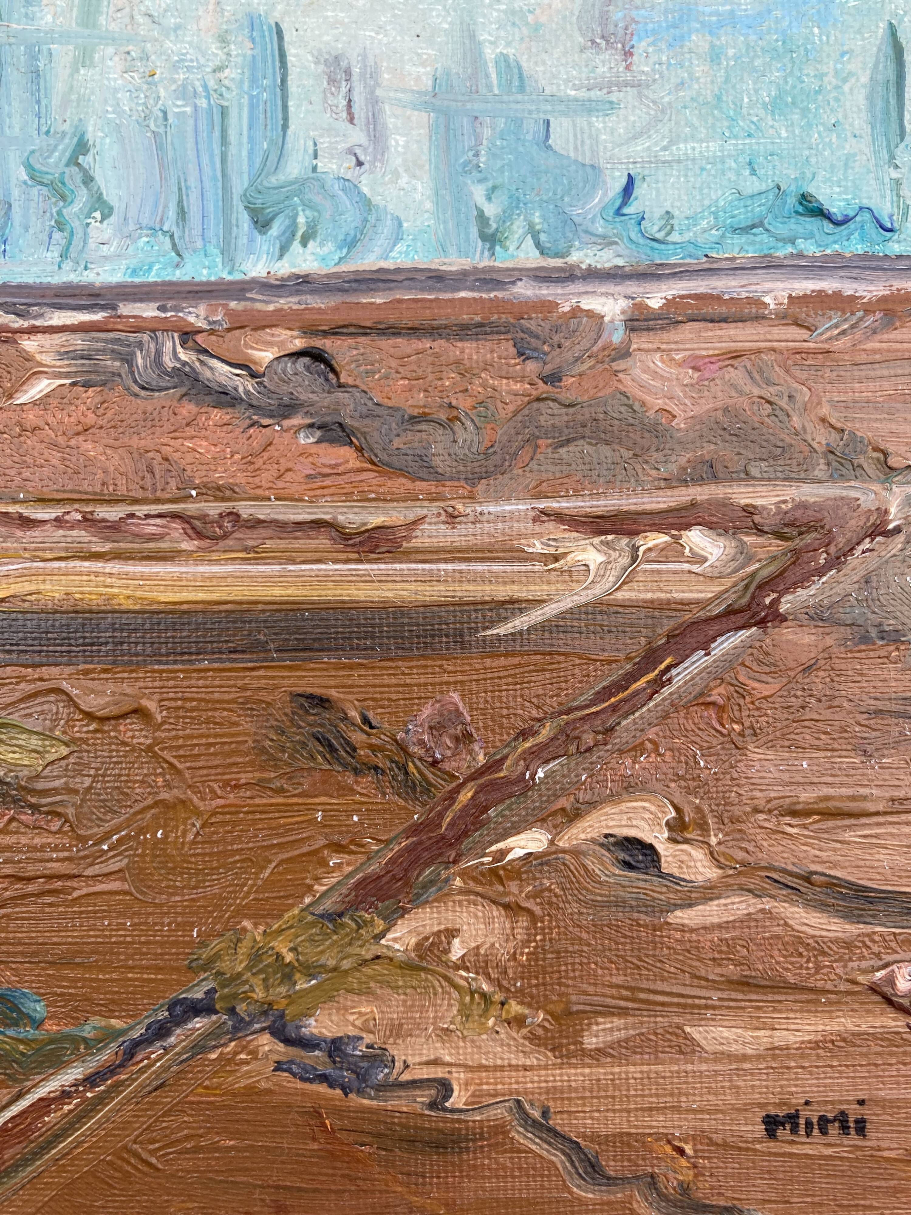 Oil painting - Bouquet of Sunflowers -Coated cardboard