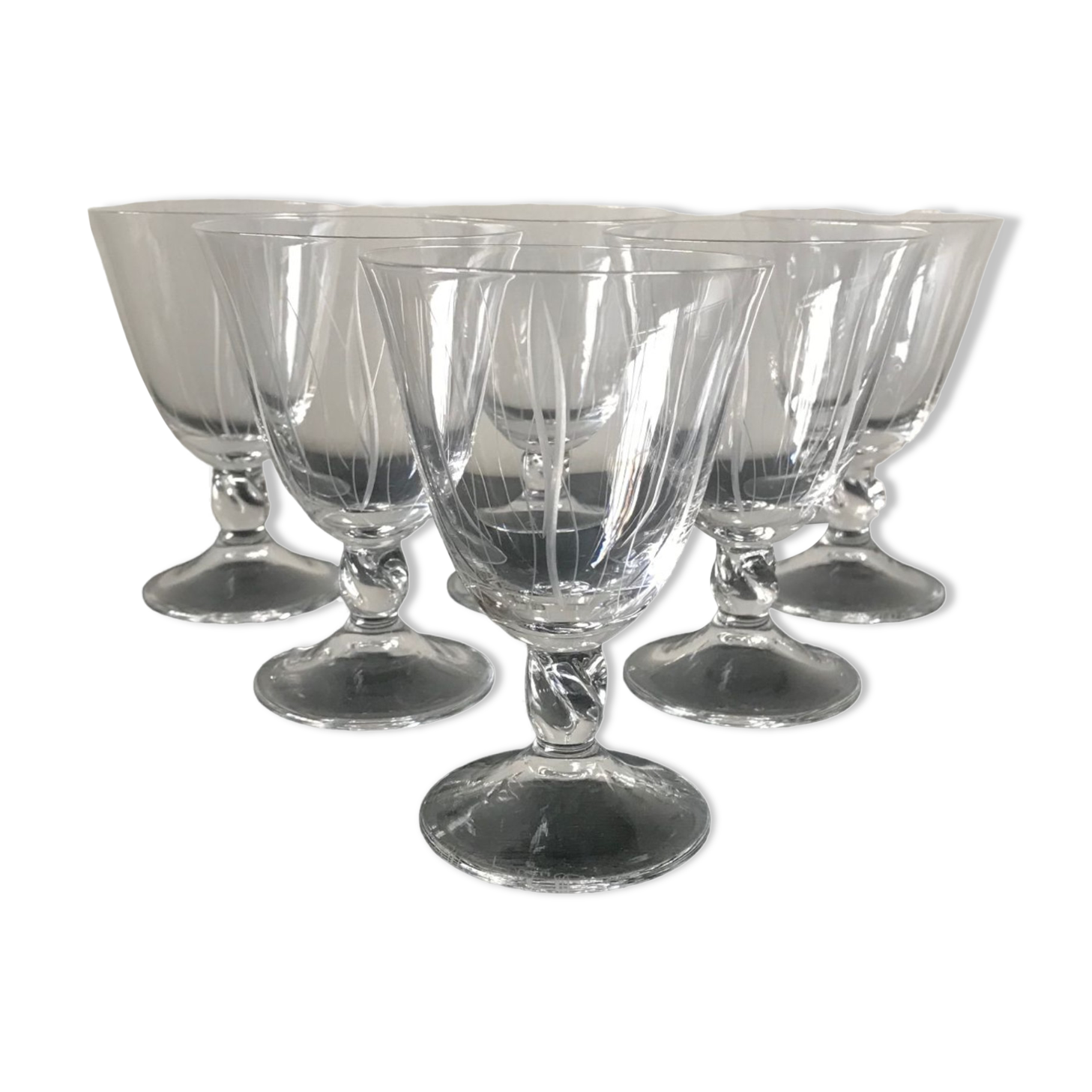 6 daum wine glasses