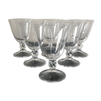 6 daum wine glasses