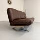 De Sede DS31 vintage leather 3-seater canapé banquette from the 1970s.