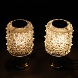 1970s Pair of Glass Table Lamps by Kamenicky Senov, Czechoslovakia-