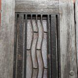 Portes doubles en bois antiques | Portes d'entrée en fer forgé et verre à bulles
