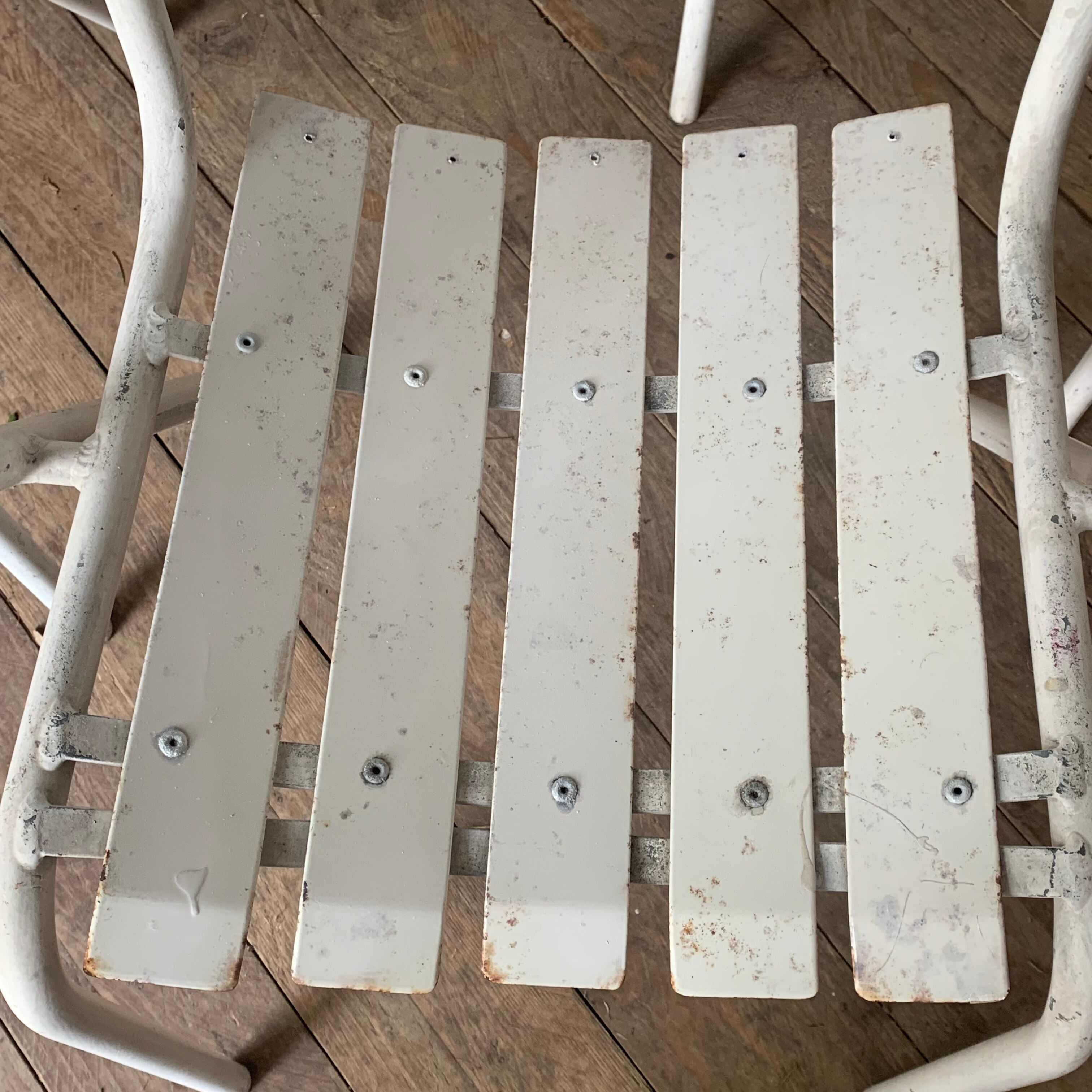 Vintage bistro chairs terrace in galvanized steel - set of 6