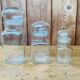 Trio of apothecary jar in transparent glass.