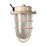 Industrial cage lamp light beige