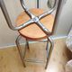 Pair of high wooden stools and metal industrial style 60/70