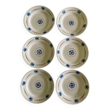 6 assiettes plates terre de fer Lolette Longchamp
