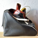 Pair of vintage Polar Match ice skates with carrying bag - 1970s