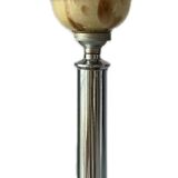 Ancienne lampe art déco en bois, verre et chrome