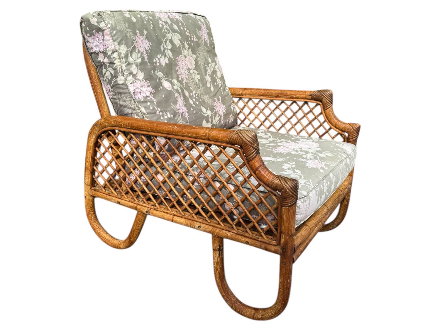 Rattan sofa and armchair from the 70s Italy