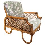 Canapé et fauteuil en rotin des années 70 Italie