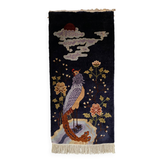 Art Deco Chinese Handmade Silk Bautou Tapestry Rug, Early 20th Century