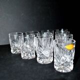 Set of 10 shot glasses for alcohol, liqueur, rum, crystal cut lemberg junon