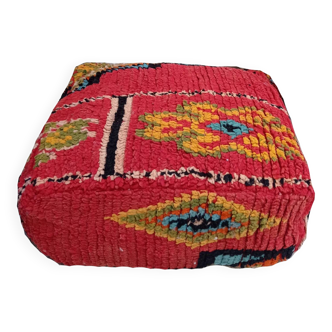 Handmade Berber pouf in wool 60 X 60 X 20 CM