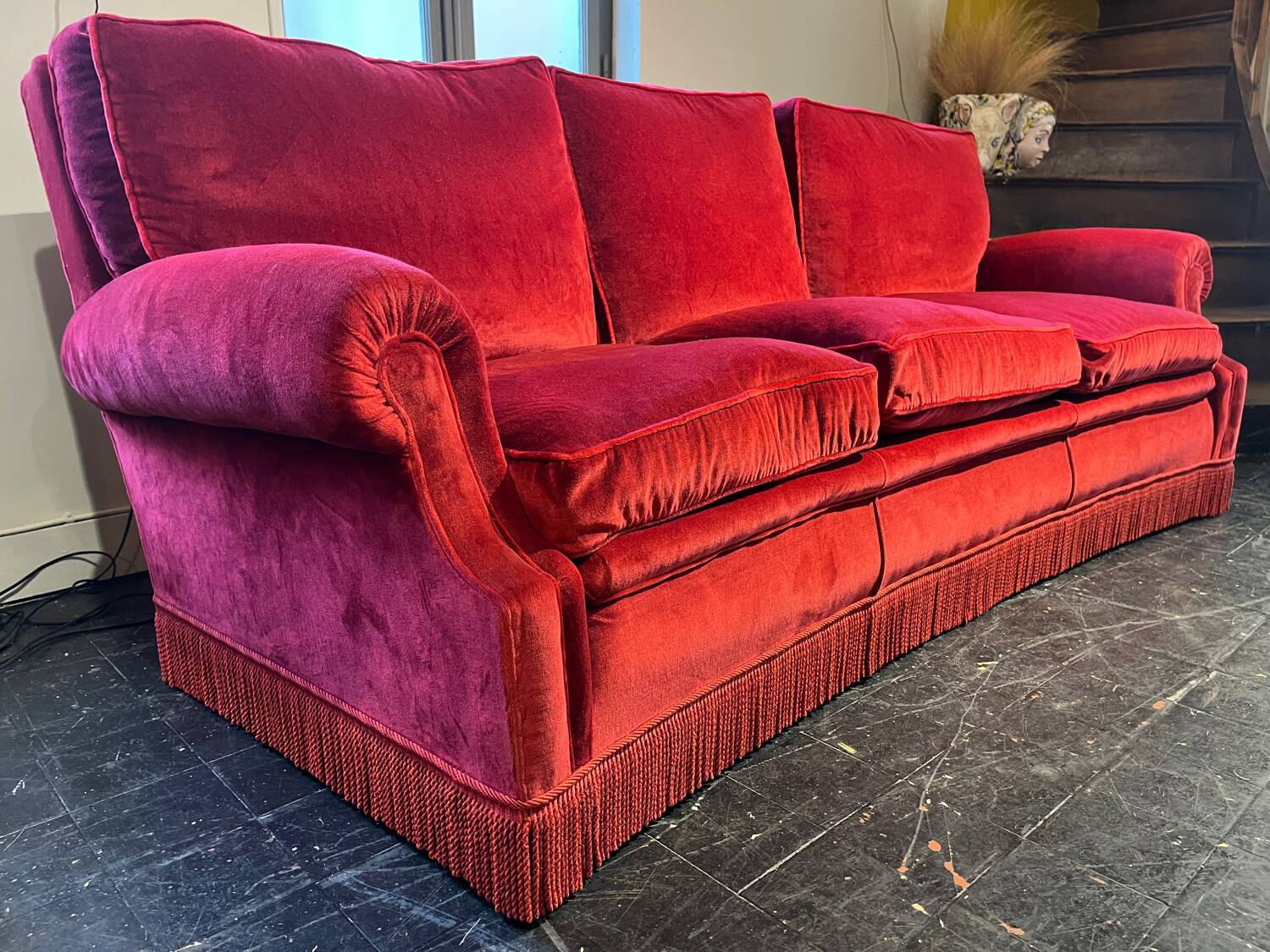 1970s velvet sofa