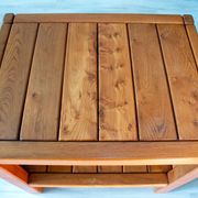 Side table in solid elm, Roche Bobois, 1980
