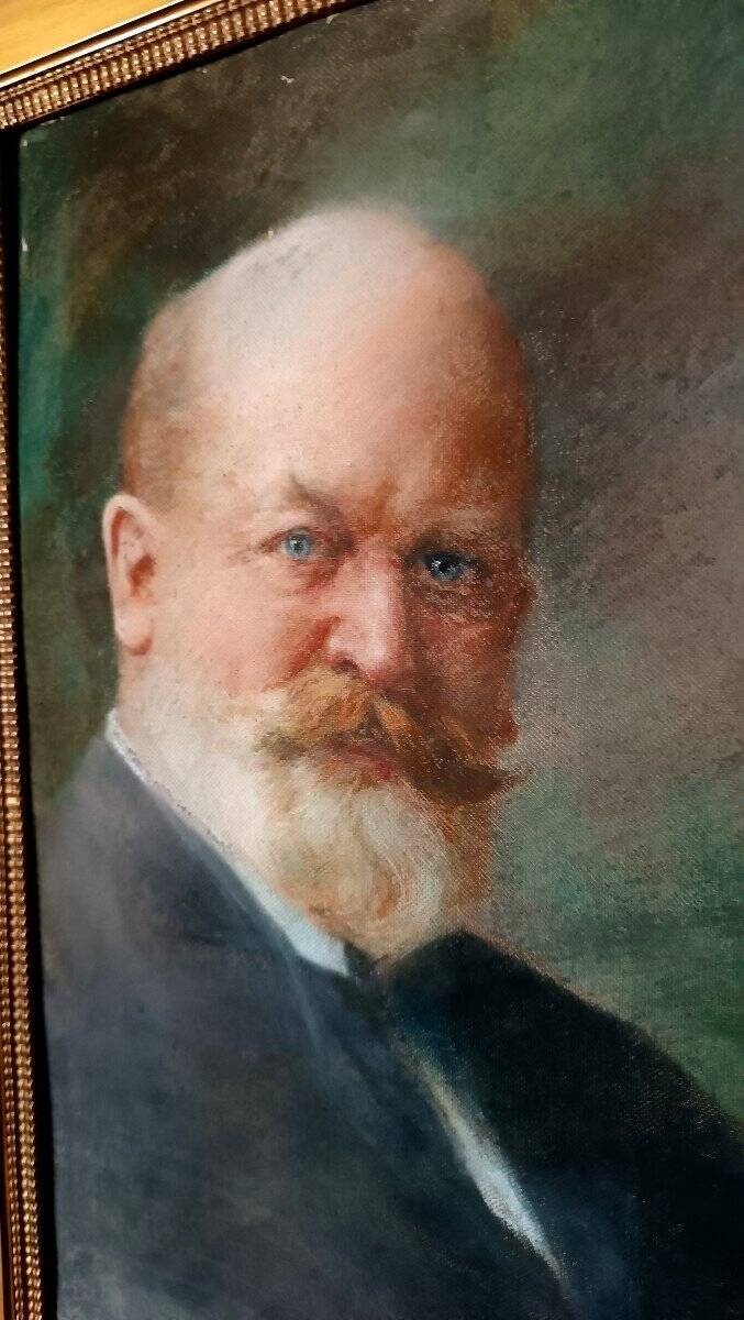 Pastel painting of a 19th century man's portrait
