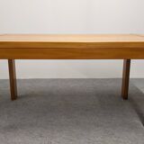 Maison Regain extendable table in solid elm, 1970s-1980s